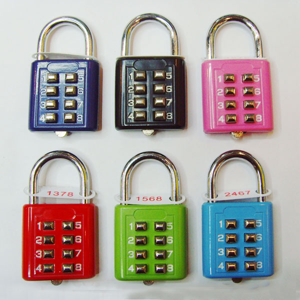  8 Slide Button Luggage PadLock fo blind person Manufactures