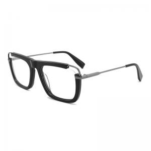  Unisex Square Acetate Metal Glasses Flat Top Big Eyeglass Frames Manufactures