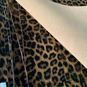  ODM Shoes Decoration Accessories , Microfiber Tiger Woven Leather Fabric Manufactures