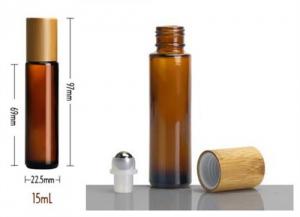  Amber glass bottle with bamboo caps, amber roll jars Manufactures
