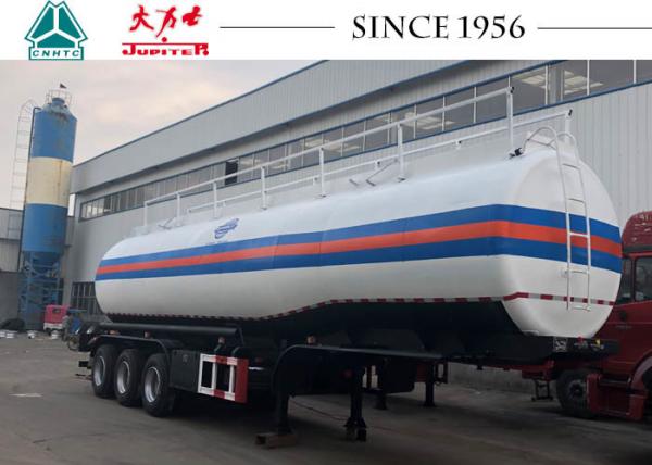 Quality 39000 Liters Fuel Tanker Trailer High Safety Factor For Carrying Fuel / Diesel for sale