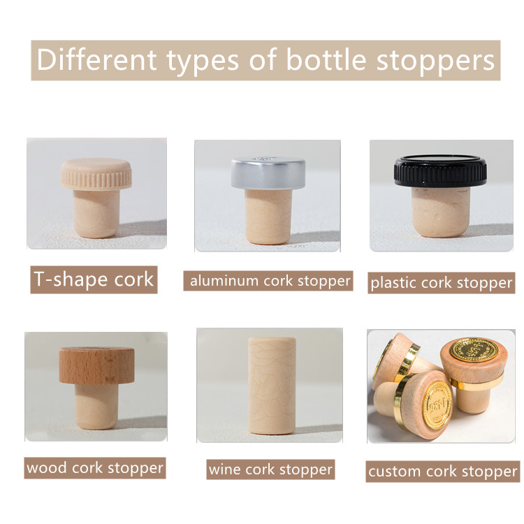 Aluminum top wooden top plastic electroplating synthetic cork stopper Matching glass bottle wine bottle aromatherapy bot