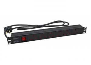  6 Way 16A Server Rack Power Socket , 3.25KW Rack Mount Power Supply Device Manufactures