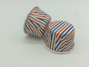  Colorful Striped PET Baking Cups Christmas Muffin Souffle Portion Cup Liner Manufactures