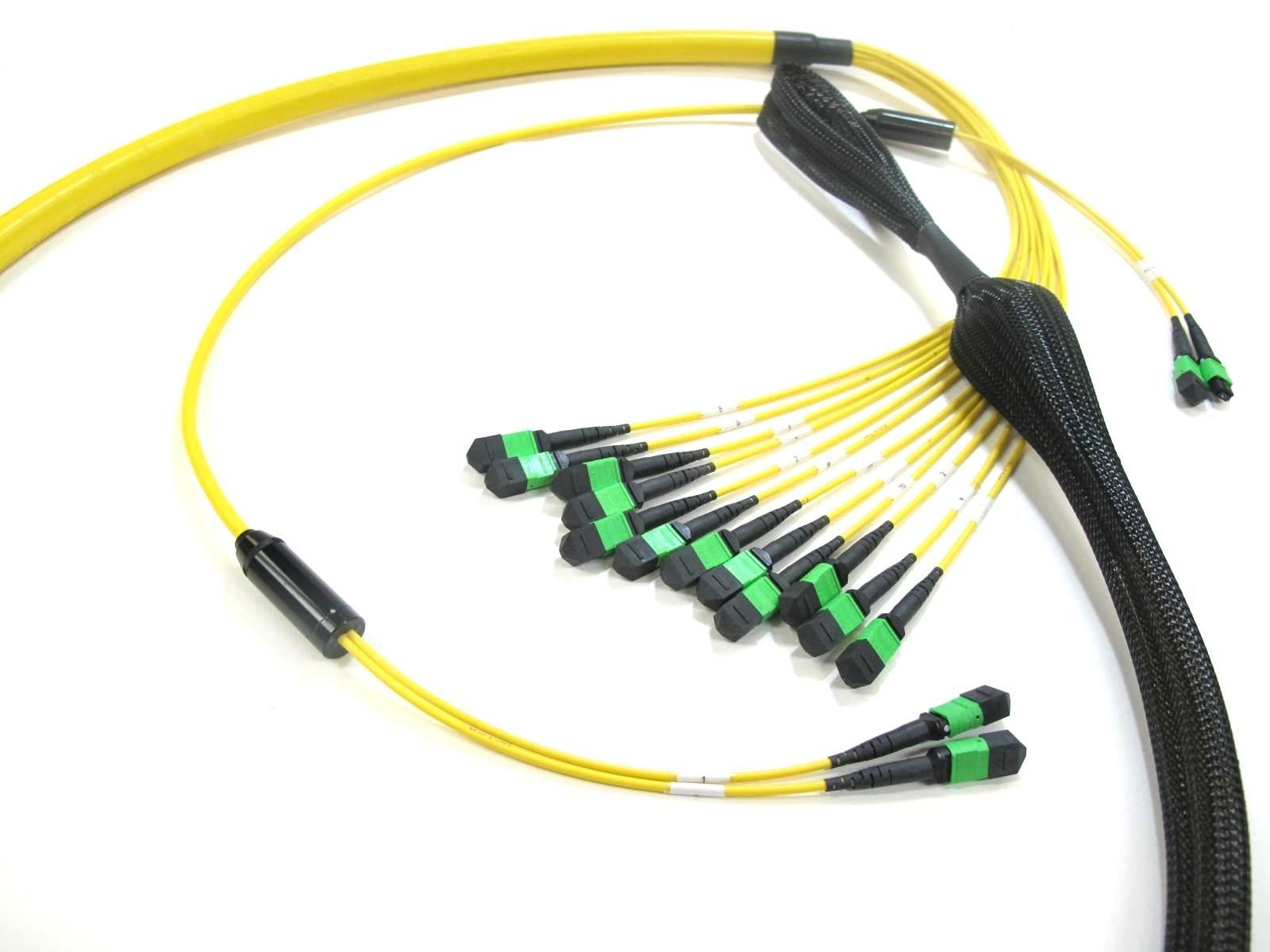  MPO To MPO Trunk Cable , Telecom Single Mode Fiber Optic Cable High Bandwidth 12 - 288 Fibers Manufactures