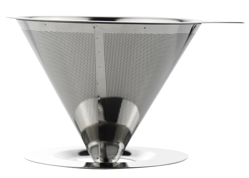 Durable Pour Over Coffee Filter Cone With Stand , Metal Coffee Dripper Manufactures