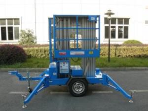 Trailer Mounted Lift For Wall Cleaning , 10m Dual Mast Hydraulic Work Platform Manufactures