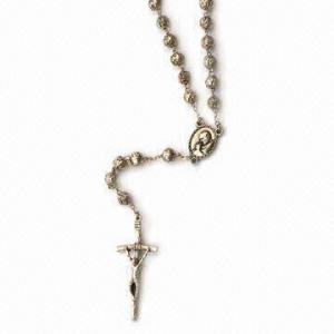  Plastic Rosary Beaded Necklace, Comes in Silver Manufactures