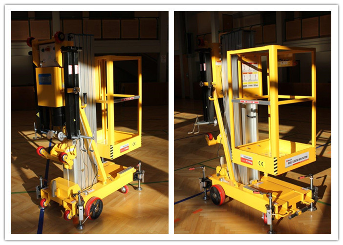 Easy Loading Vertical One Person Lift , 7.6 M Platform Height Hydraulic Aerial Lift Manufactures