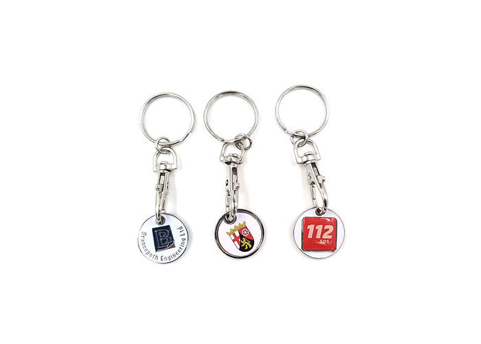  Coloring Logo Personalized Metal Keychains 2D Or 3D Effect For Supermarket Manufactures
