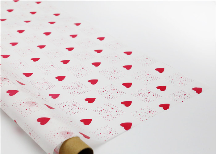  Heart Shapes Custom Printed Wax Paper , Greaseproof Decorative Wax Paper Sheets Manufactures