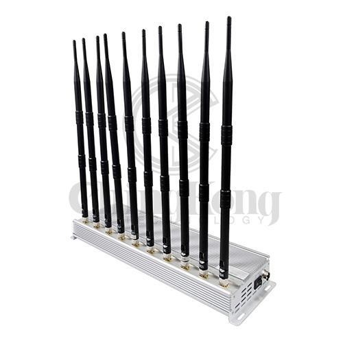  10 Antenna Mobile Phone Jamming Device Cell Phone Signal Interrupter 420*135*50 Mm Manufactures