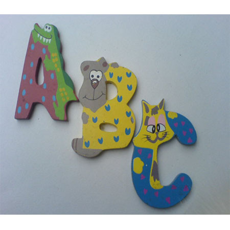  Wooden letters with various animals patterns, animals design letters Manufactures