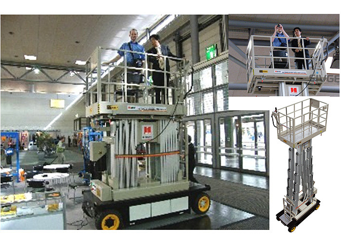  Four Mast Scissor Lift Work Platform Self Propelled 10m For Office Buildings Manufactures