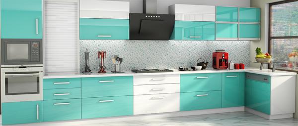 New Design L-shaped modern kitchen cabinets