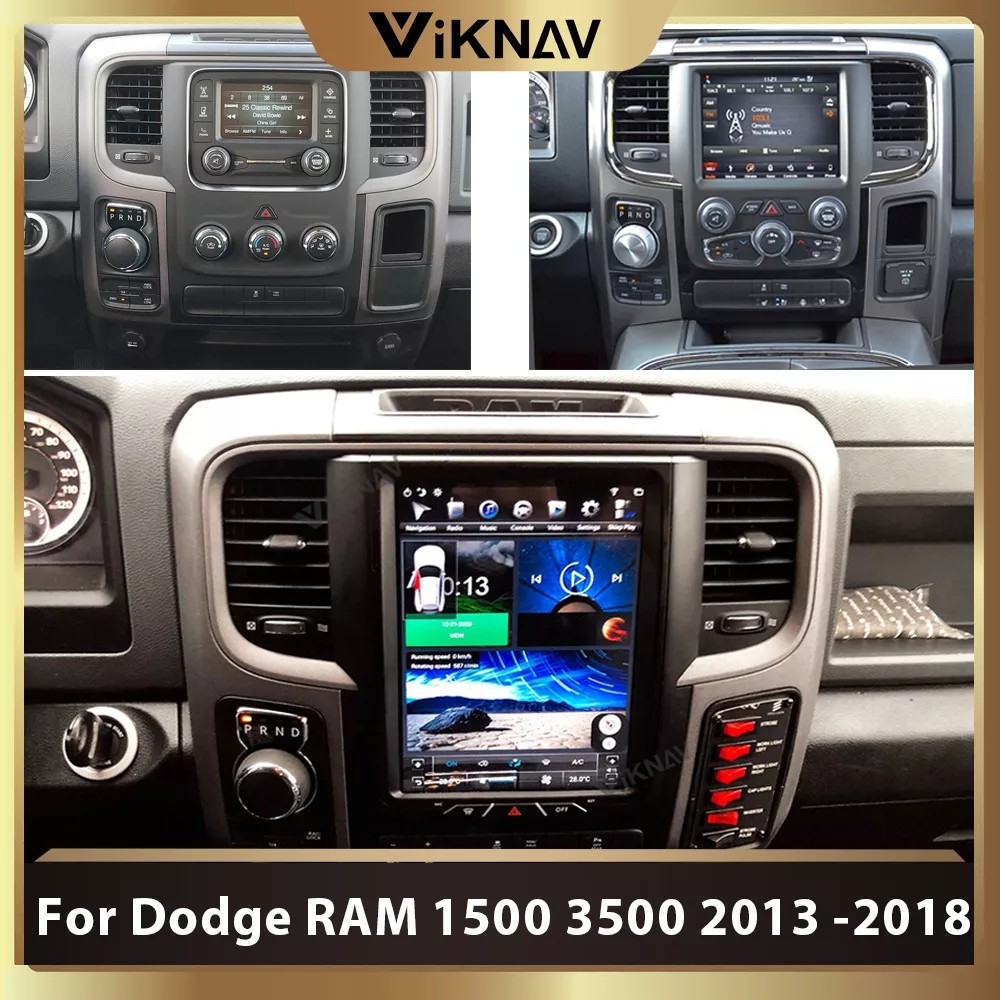 Quality 2 Din Tesla Dodge Android Radio For RAM 1500 3500 2013 To 2018 for sale