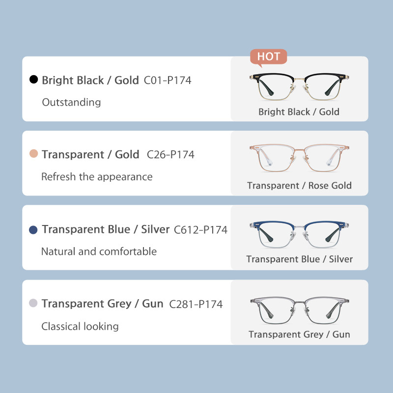  OEM Titanium Frame Combination Glasses Unisex Anti Blue Light For Reading Manufactures