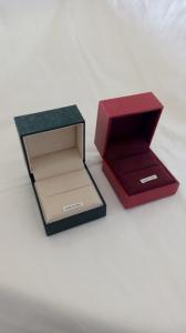  Ring boxes, Jewelry box for single ring packing, plastic ring box, with leatherette paper Manufactures