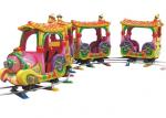  Electric Outdoor Amusement Train Rides , Cartoon 14 Seats Mini Track Train Manufactures