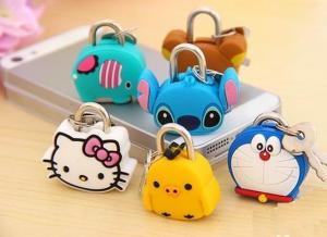  Fashion Cute Cartoon Lock Animal Padlock Silicone Mini Lock for Diary Manufactures