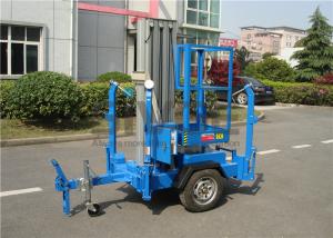  Vertical Trailer Mounted Man Lift , Single Mast Trailer Boom Lift For Window Cleaning Manufactures