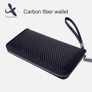  Fashion Design, Real, Flexible Carbon Fiber and Premium Black Leather Minmalist Wallet with Wrist Strap Manufactures