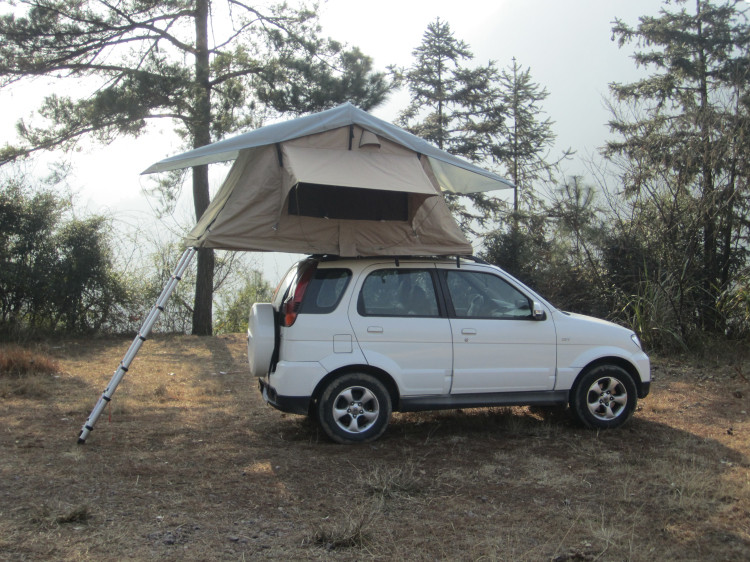  2.3m Ladder Family Size Roof Top Tent Easy To Open With Shoe Bag / Large Window Manufactures