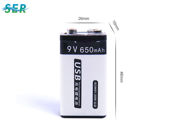 High Capacity 9V Lithium Battery Pack 650mAh Rechargeable For Meter / Fire Alarm Manufactures