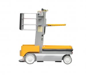  Vertical Mast Type One Man lift Electric Aerial Work Platform Order Picker For Warehouse Manufactures
