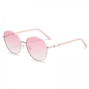  Female Round Metal Sunglasses Anti UV Lightweight Durable Longevity Manufactures