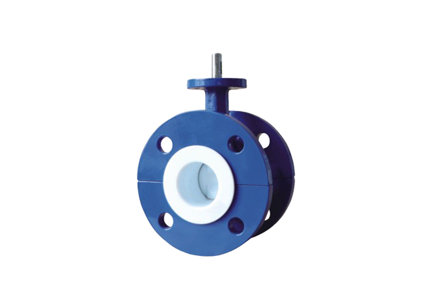  Blue Flanged PTFE Lined Butterfly Valve , Worm Gear Operated Butterfly Valve Manufactures