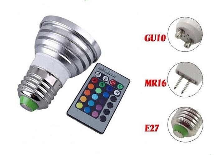  Rgb E27 Led Spot Bulbs 3w Epistar Chip Long Lifespan With Rgb Controller Manufactures
