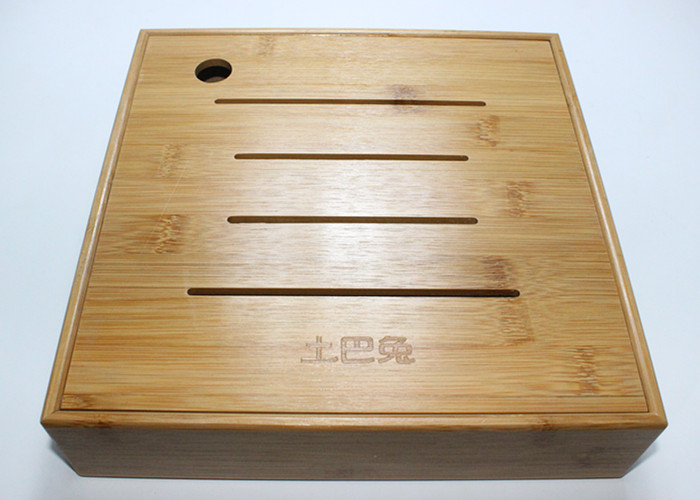  Custom Square Gift Packaging Bamboo Display Box, Wooden Tea Storage Box With 4 Compartments And Lids Manufactures
