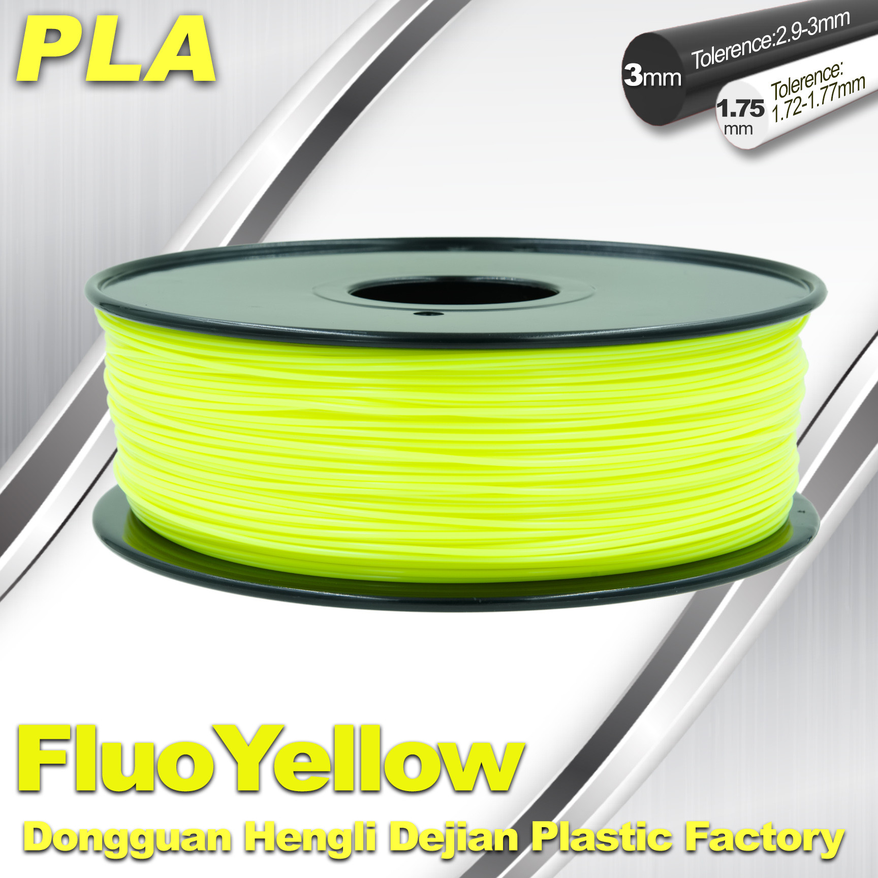  PLA Fluo-Yellow 3D Printer Fluorescent Filament  Materials 1.75 / 3.0mm Manufactures