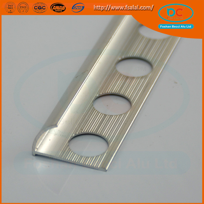  6063 Glossy Aluminum tile trim ,aluminum extrusion Manufactures