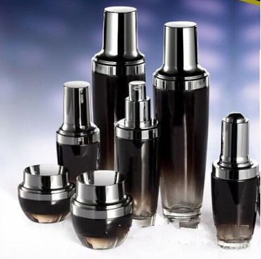  Off-the-shelf preferred creative cosmetics special small black glass bottle 15g emulsion essence bottle Manufactures