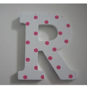 Wooden letters in Matt white finish with Red color dots design Manufactures