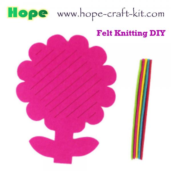 kids children felt non-woven knitted work creative diy crafts kits kids hand craft knitting weaving DIY felt material
