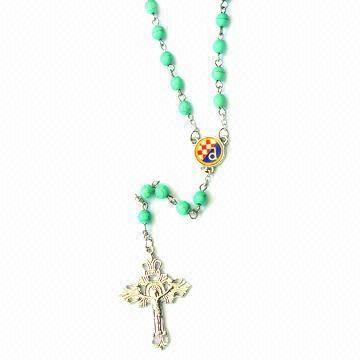 Buy cheap Stone Rosary Necklace, Customized Colors are Accepted from wholesalers