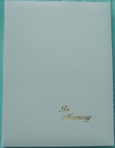  White funeral register books with gold stamped IN MEMORY note book Manufactures
