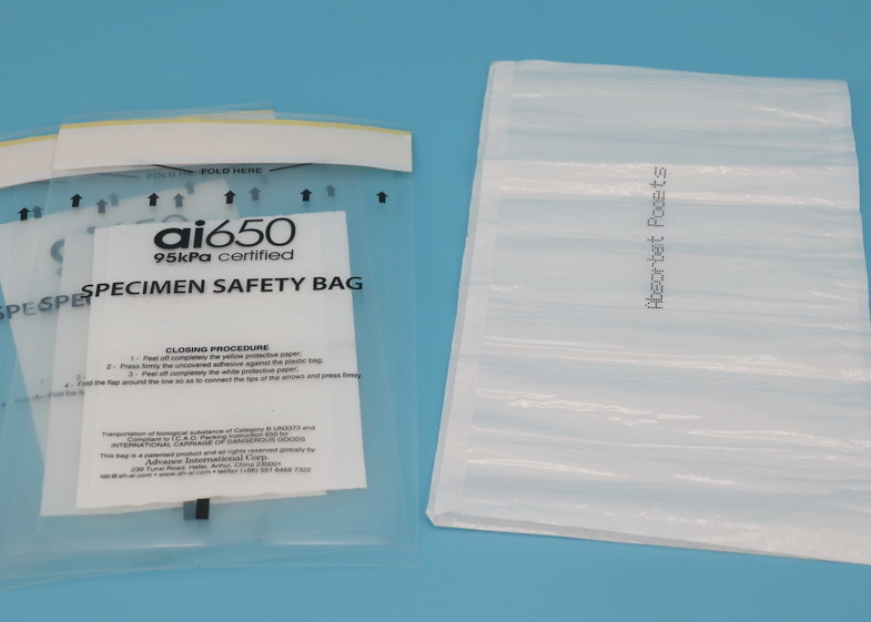  ai650® 95 kPa Clear Biohazard Bags For Blood And Urine Tube specimen Transport Manufactures