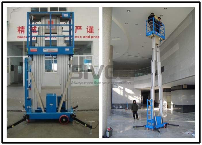  Dual Mast Vertical Mast Lift 8 Meter Platform Height For Business Decoration Manufactures
