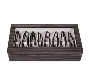  Wooden sunglasses gift box in Walnut color with 8 dividers and clear window Manufactures