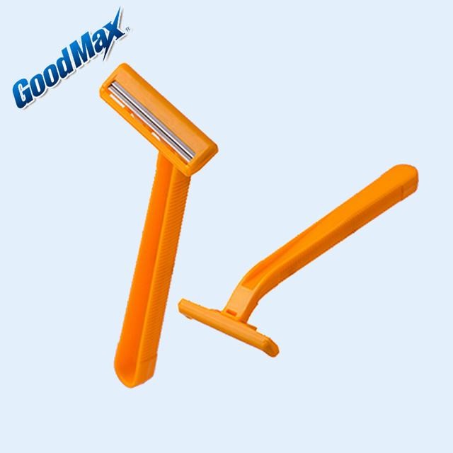  Orange Color Twin Blade Disposable Razor Customized Logo With Anti - Drag Blades Manufactures