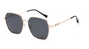  Oversized Metal Frame Sunglasses CE , Square Women'S Polarized Sunglasses Manufactures