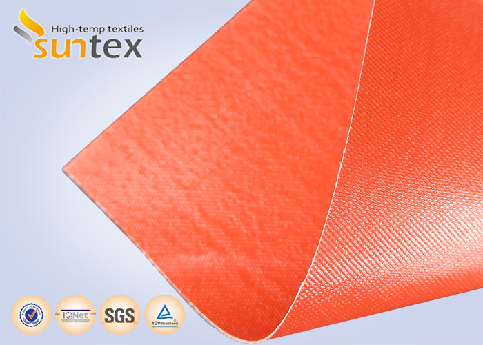  Silicone Coated Bulk Fiberglass Cloth Roll Resistant High Temperature Up To 1000 C Degree Manufactures