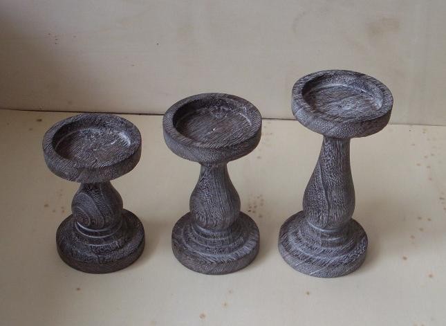  Wooden candle holder, candlesticks made in Paulownia wood, burned finish Manufactures