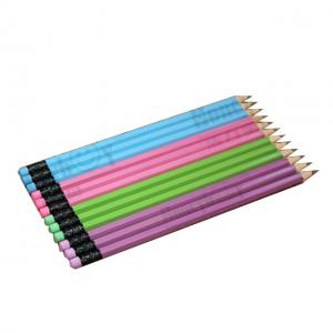  Wholesale colorful 7inches simple hexagonal standard hb pencil with eraser for children and students Manufactures