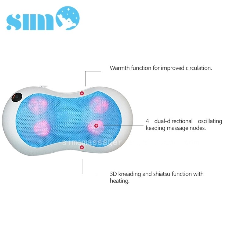  Easy Operation Electric Massage Pillow Heat Treatment With 4 Massage Nodes Manufactures