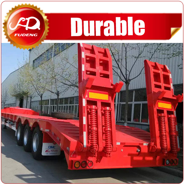  CIMC 60t heavy duty excavator transport tri-axle low bed semi trailer Manufactures